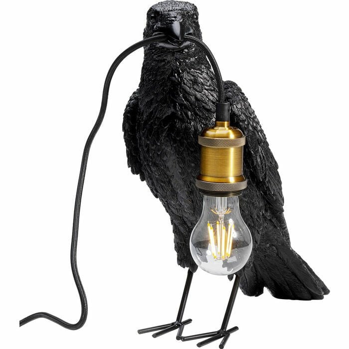 Animal Crow Mat Black Alüminyum Masa Lambası
