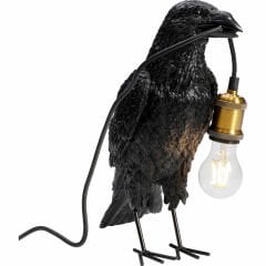Animal Crow Mat Black Alüminyum Masa Lambası