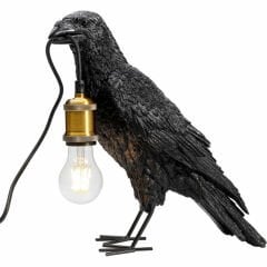 Animal Crow Mat Black Alüminyum Masa Lambası
