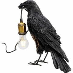 Animal Crow Mat Black Alüminyum Masa Lambası