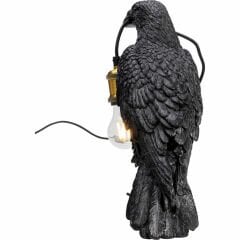 Animal Crow Mat Black Alüminyum Masa Lambası