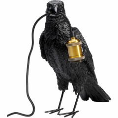Animal Crow Mat Black Alüminyum Masa Lambası