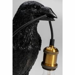 Animal Crow Mat Black Alüminyum Masa Lambası