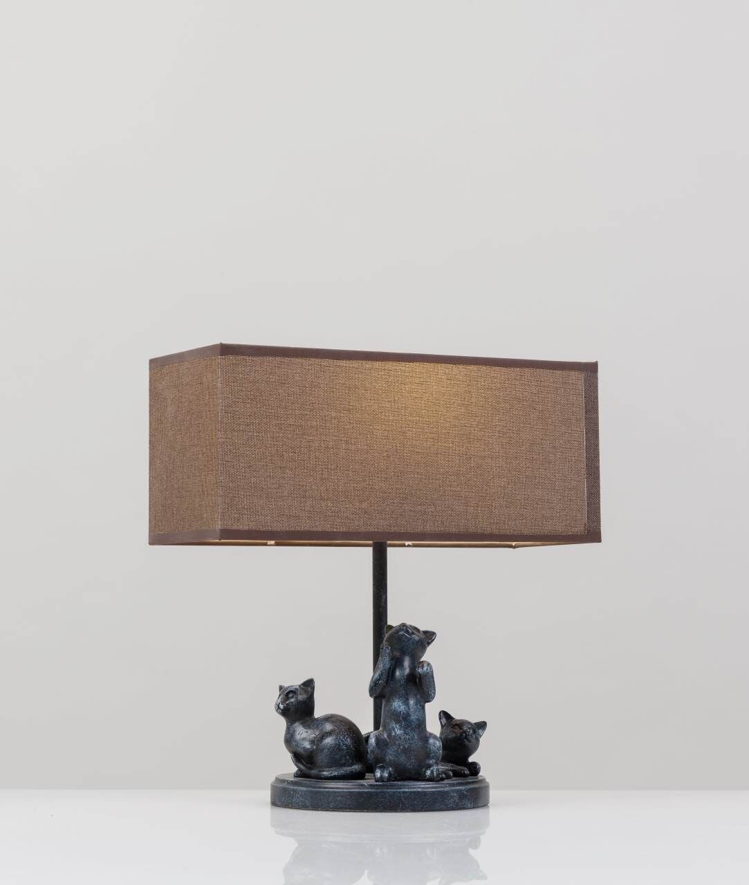 Polyester Üç Kedili Tasarım Abajur