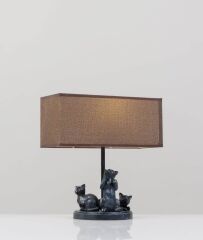 Polyester Üç Kedili Tasarım Abajur