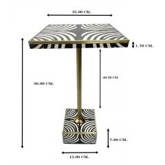 Side Table Zebra 25x25cm