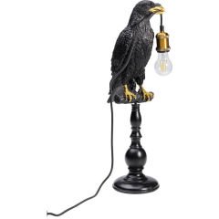 Animal Sitting Crow Mat Black Alüminyum Masa Lambası