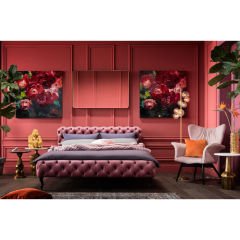 Desire Kadife Mauve Yatak 180x200cm