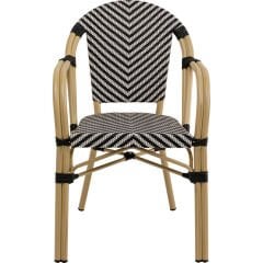 Chair with Armrest Montmartre Black/White