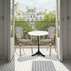 Chair with Armrest Montmartre Black/White