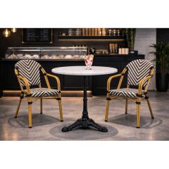 Chair with Armrest Montmartre Black/White