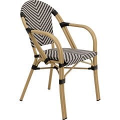 Chair with Armrest Montmartre Black/White