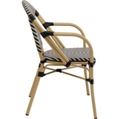 Chair with Armrest Montmartre Black/White