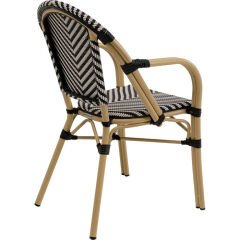 Chair with Armrest Montmartre Black/White