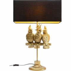 Animal Papağanlar Gold Masa Lambası