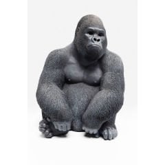 Monkey Gorilla Side Medium Black Dekoratif Figür