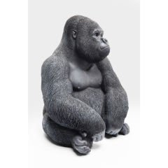 Monkey Gorilla Side Medium Black Dekoratif Figür