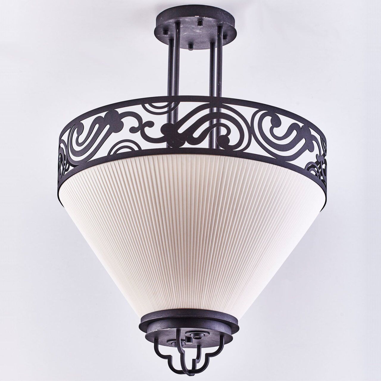 Metal Desenli Sarkıt Avize Siyah