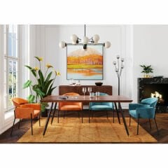 Alexia Velvet Orange Kolçaklı Sandalye