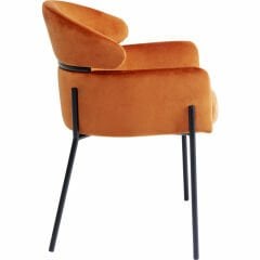 Alexia Velvet Orange Kolçaklı Sandalye