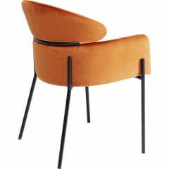 Alexia Velvet Orange Kolçaklı Sandalye