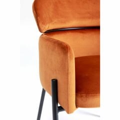 Alexia Velvet Orange Kolçaklı Sandalye