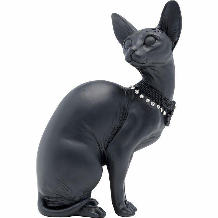 Sitting Cat Audrey Black Dekoratif Obje 27cm