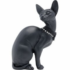 Sitting Cat Audrey Black Dekoratif Obje 27cm