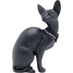 Sitting Cat Audrey Black Dekoratif Obje 27cm