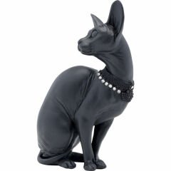 Sitting Cat Audrey Black Dekoratif Obje 27cm
