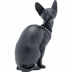 Sitting Cat Audrey Black Dekoratif Obje 27cm