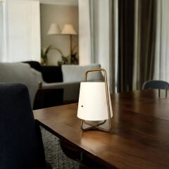 Lanterna Eskitme Gold Masa Lambası