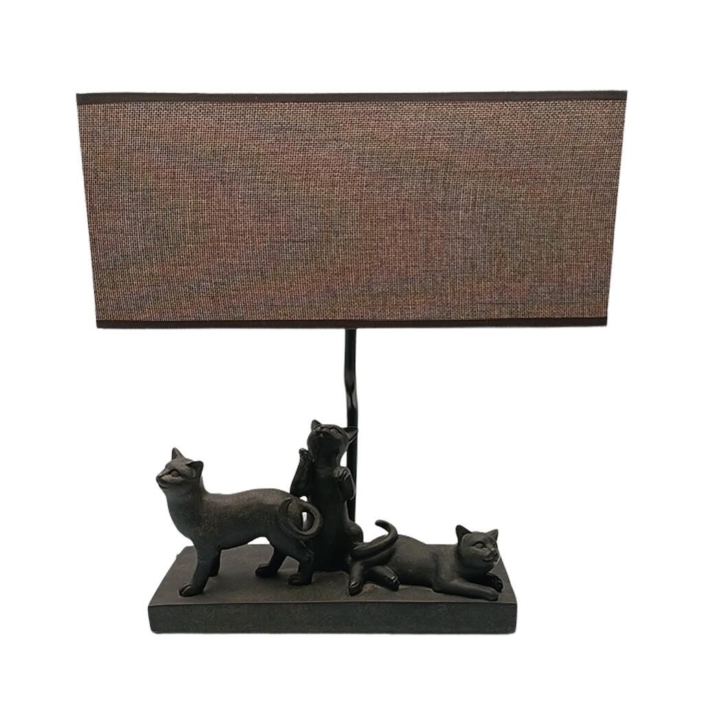 3 Figürlü Kedi Abajur