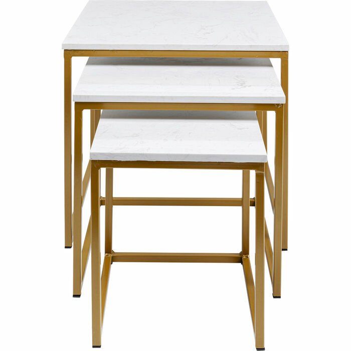 Key West Gold Mermer 3'lü Zigon Sehpa