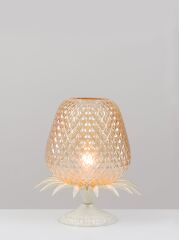 Ananas Tasarım Cam Abajur Beyaz