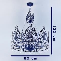 Metal Gövdeli Kristal Avize