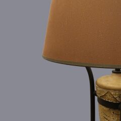 Zarela Siyah Eskitme Taş Detaylı Lambader