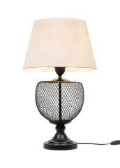 Mate Serisi Tel Kafes Abajur Siyah