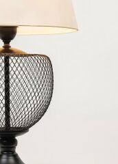 Mate Serisi Tel Kafes Abajur Siyah