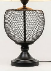 Mate Serisi Tel Kafes Abajur Siyah