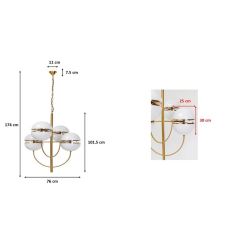 Leisha Çelik Gold Sarkıt Avize