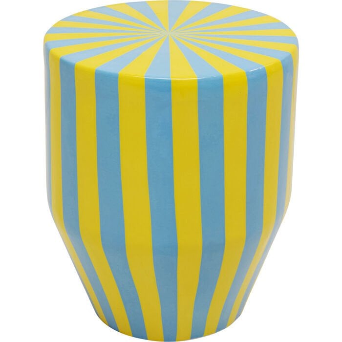 Side Table Candy Stripes Blue Ø30cm