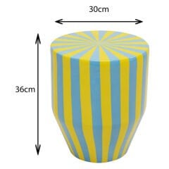 Side Table Candy Stripes Blue Ø30cm