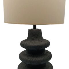 Polyester Abajur 3 Kademeli Siyah