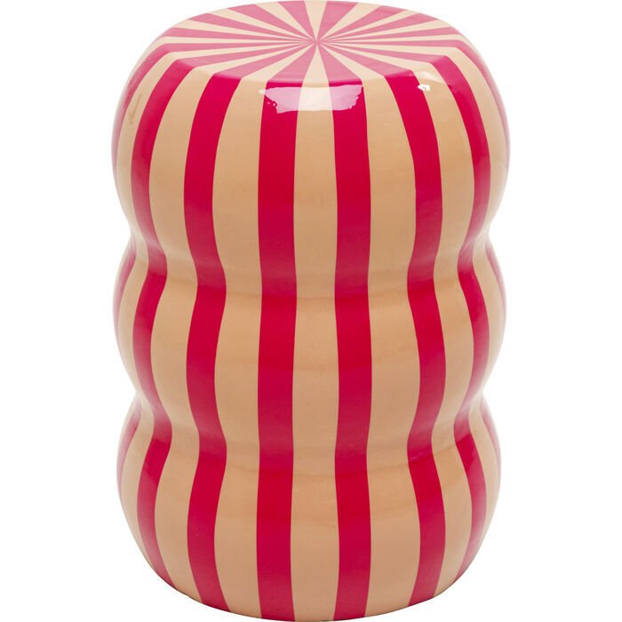 Side Table Candy Stripes Pink Ø30cm