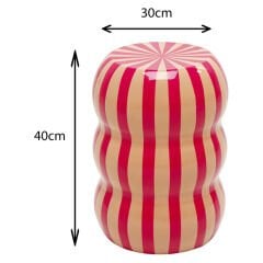Side Table Candy Stripes Pink Ø30cm