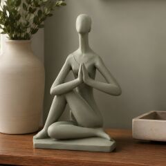 Zen Meditasyon Figürlü Dekoratif Biblo - Ada Yeşili