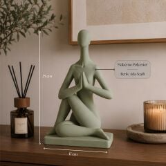 Zen Meditasyon Figürlü Dekoratif Biblo - Ada Yeşili