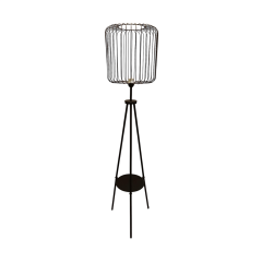 Miral Raflı Siyah Tripod Kafes Lambader