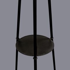 Miral Raflı Siyah Tripod Kafes Lambader